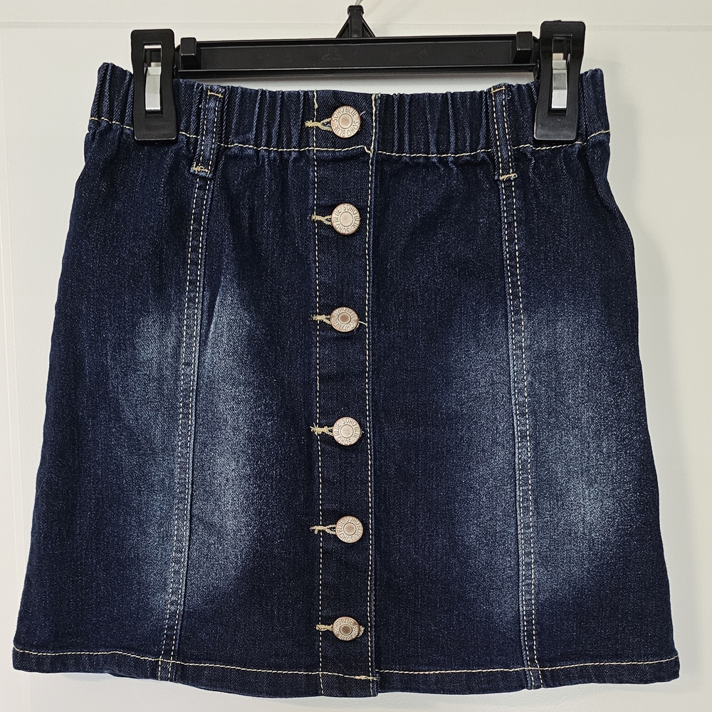 Girl's Denim Button-Front Skirt